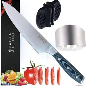 Kaizen Cutlery 8 In Japanese Chef’s Knife Ultra High Carbon Steel Micarta Wood